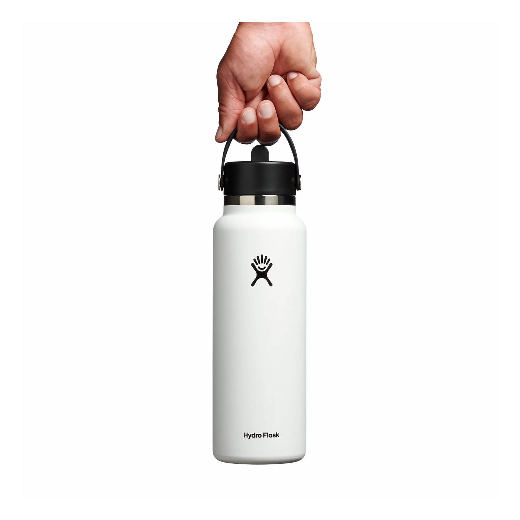 Hydro Flask 40 oz Wide Mouth with Flex Straw Cap Blanche | FJHN-20372791