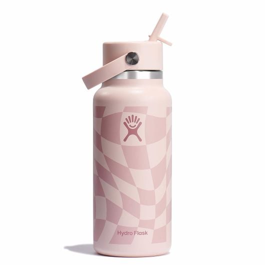 Hydro Flask 32 oz Wide Mouth with Flex Straw Cap Checkered Ecru | FNXE-72117502